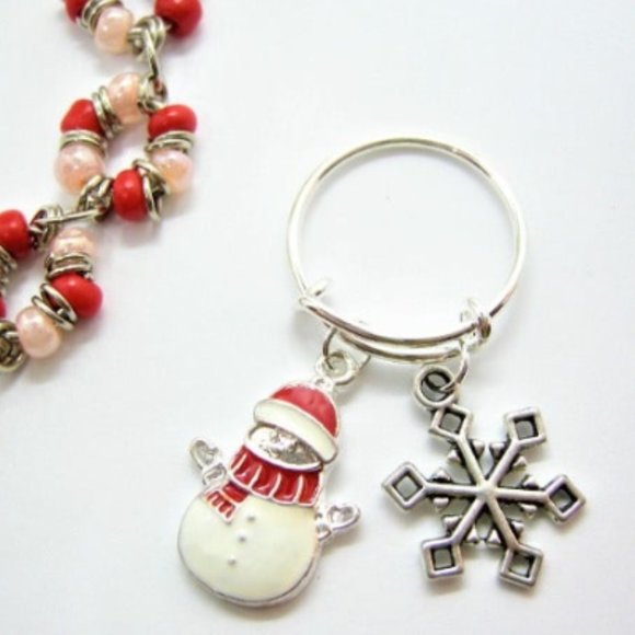 Snowman Bracelet and Ring Adjustable Christmas Jewelry Gift for Her - Picture 5 of 5